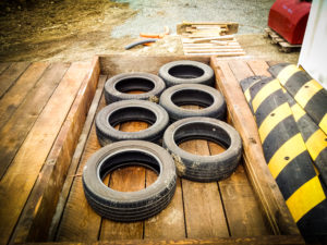 Six-pack-tire-barriers