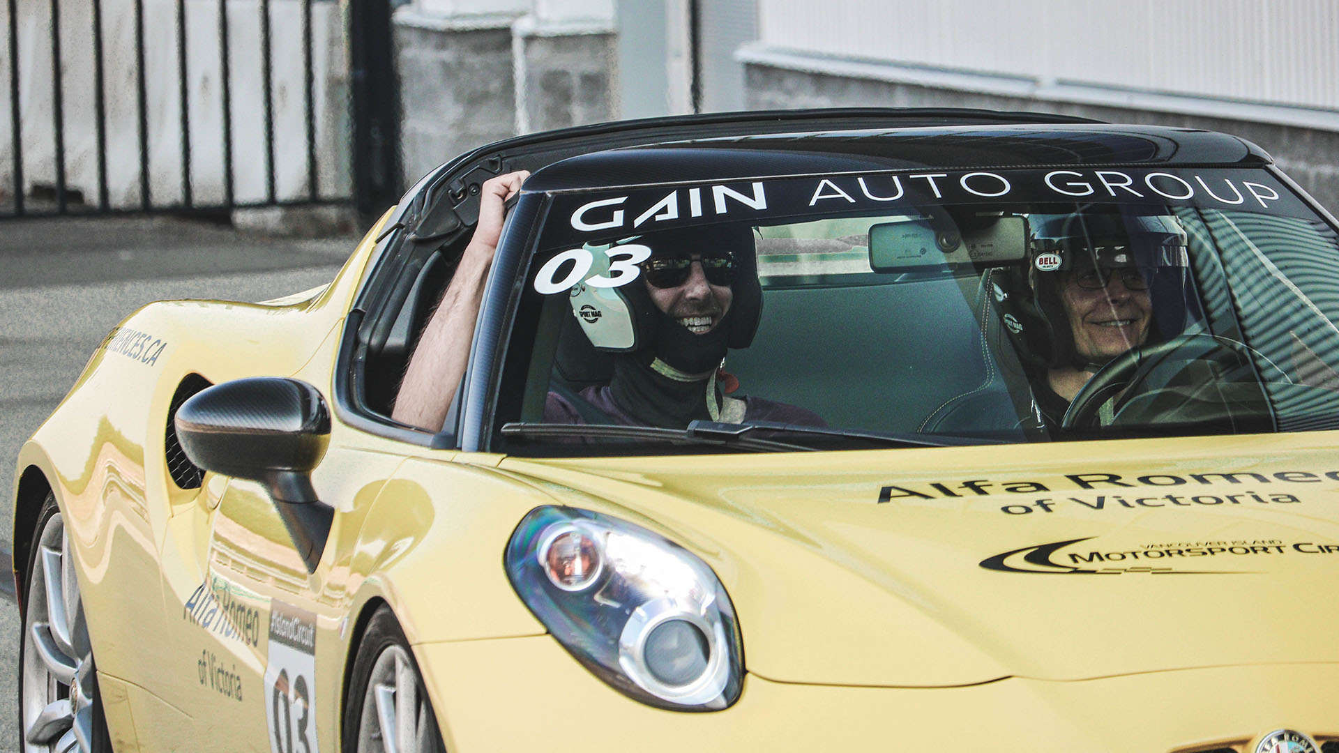 Lead-follow instruction session on track during High Performance Driving Essentials