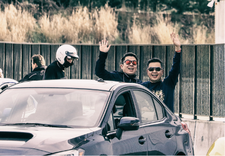 Drivers celebrating at Vancouver Island Motorsport Circuit